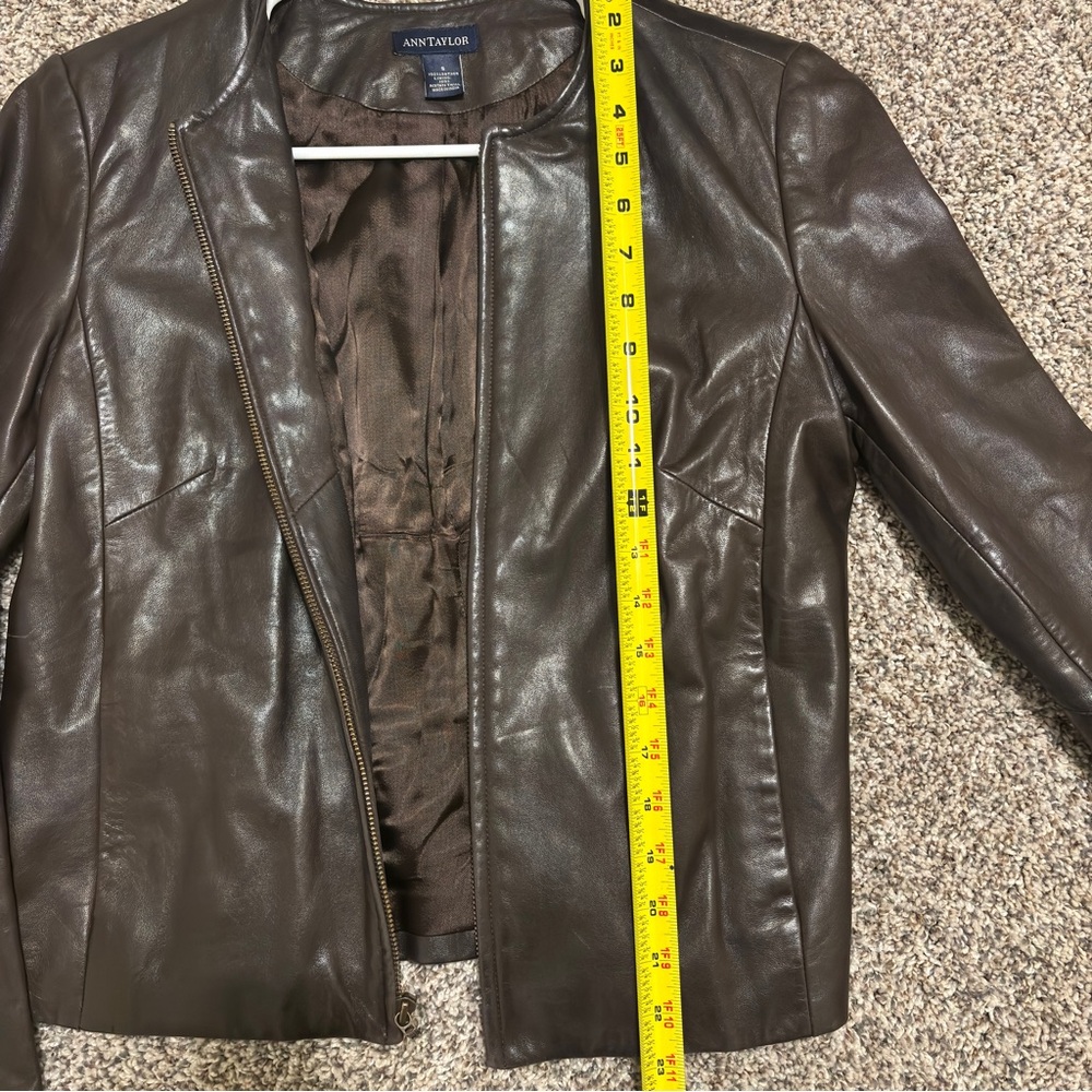 Ann Taylor Espresso Leather Jacket - Picture 6 of 9